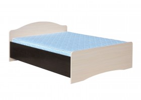 Кровать двойная 1400-1 без матраса (круглые спинки) Венге/Дуб выбеленный в Томмоте - tommot.katalogmebeli.com | фото