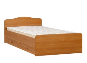Кровать двойная с ящиками 1400-1 без матраса (круглые спинки) Вишня Оксфорд в Томмоте - tommot.katalogmebeli.com | фото