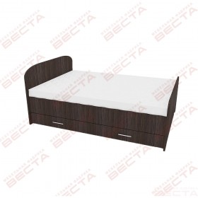 Кровать двухспальная ЛДСП 1400 с ящиками Венге в Томмоте - tommot.katalogmebeli.com | фото