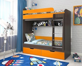 Кровать двухъярусная Юниор-5  Бодего/Оранжевый в Томмоте - tommot.katalogmebeli.com | фото