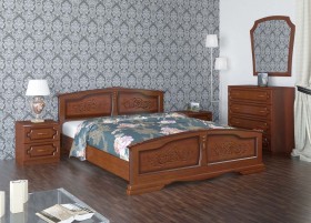 Кровать Елена из массива сосны 1200*2000 Орех в Томмоте - tommot.katalogmebeli.com | фото