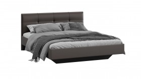 Кровать «Элис» c мягкой обивкой тип 1 Экокожа/Темно-коричневый/1400 в Томмоте - tommot.katalogmebeli.com | фото