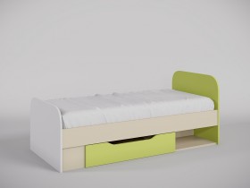 Кровать Эппл 1650х750 (Зеленый/Белый/корпус Клен) в Томмоте - tommot.katalogmebeli.com | фото