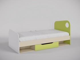 Кровать Эппл 1950х950 (Зеленый/Белый/Клен) в Томмоте - tommot.katalogmebeli.com | фото