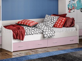 Кровать Fashion-1 Вега 0,9 м (Белый/Розовый) в Томмоте - tommot.katalogmebeli.com | фото