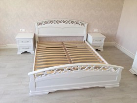 Кровать Грация-1 из массива сосны 1600*2000 Белый античный в Томмоте - tommot.katalogmebeli.com | фото 9