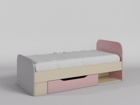 Кровать Грэйси 1650х750 (Розовый/Серый/корпус Клен) в Томмоте - tommot.katalogmebeli.com | фото 1