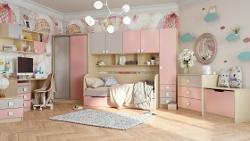 Кровать Грэйси 1650х750 (Розовый/Серый/корпус Клен) в Томмоте - tommot.katalogmebeli.com | фото 9