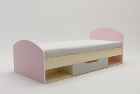 Кровать Грэйси 1950х950 (Розовый/Серый/корпус Клен) в Томмоте - tommot.katalogmebeli.com | фото 2