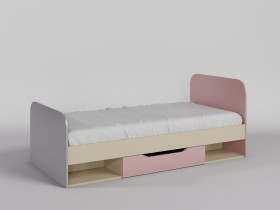 Кровать Грэйси 1950х950 (Розовый/Серый/корпус Клен) в Томмоте - tommot.katalogmebeli.com | фото 1
