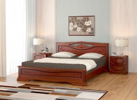 Кровать Карина-7 из массива сосны 1400*2000 Орех в Томмоте - tommot.katalogmebeli.com | фото 1
