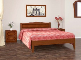Кровать Карина-7 из массива сосны 1600*2000 Орех в Томмоте - tommot.katalogmebeli.com | фото