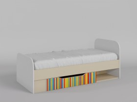 Кровать Клаксон без машинок 1650х750 (Белый/корпус Клен) в Томмоте - tommot.katalogmebeli.com | фото