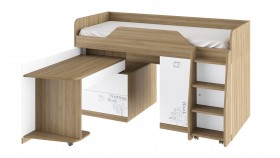 Кровать комбинированная «Оксфорд» (Ривьера/Белый с рисунком) в Томмоте - tommot.katalogmebeli.com | фото 3
