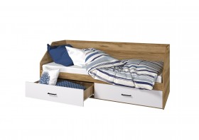 Кровать Лайт 800 с ящиками (Крафт золотой/Белый) в Томмоте - tommot.katalogmebeli.com | фото