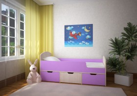 Кровать Малыш-мини Дуб молочный/Ирис в Томмоте - tommot.katalogmebeli.com | фото