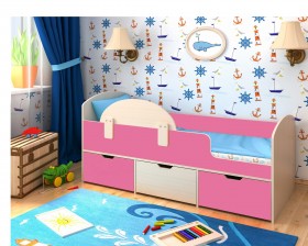 Кровать Малыш-мини Дуб молочный/Розовый в Томмоте - tommot.katalogmebeli.com | фото