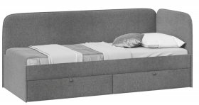 Кровать «Молли» с мягкой обивкой (900) тип 1 (Микровелюр Scandi Graphite 22) в Томмоте - tommot.katalogmebeli.com | фото 1