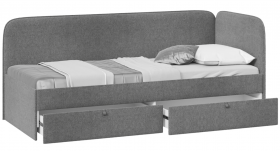 Кровать «Молли» с мягкой обивкой (900) тип 1 (Микровелюр Scandi Graphite 22) в Томмоте - tommot.katalogmebeli.com | фото 2