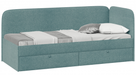Кровать «Молли» с мягкой обивкой (900) тип 1 (Микровелюр Scandi Indigo 11) в Томмоте - tommot.katalogmebeli.com | фото 1