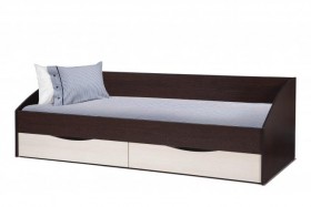 Кровать одинарная "Фея - 3" (симметричная) New (венге / вудлайн кремовый / ДВПО: белый) в Томмоте - tommot.katalogmebeli.com | фото