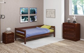 Кровать одинарная ГЛОРИЯ из массива сосны  900*2000 (Орех) в Томмоте - tommot.katalogmebeli.com | фото 3