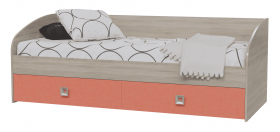 Кровать односпальная с двумя ящиками Сити 2045 Дуб сонома/Аква в Томмоте - tommot.katalogmebeli.com | фото 2
