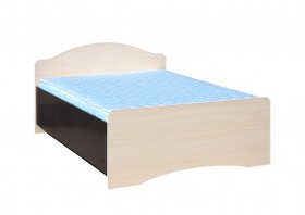 Кровать полуторная 1200-1 без матраса (круглые спинки) Венге/Дуб выбеленный в Томмоте - tommot.katalogmebeli.com | фото