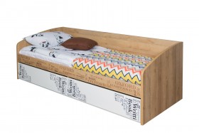 Кровать с 2 ящиками «Оксфорд» (Ривьера/Белый с рисунком) в Томмоте - tommot.katalogmebeli.com | фото 3