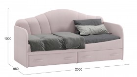 Кровать с мягкой спинкой и ящиками «Сабрина» 900 Пудровый в Томмоте - tommot.katalogmebeli.com | фото 3