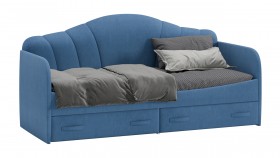 Кровать «Молли» с мягкой обивкой (900) тип 1 (Микровелюр Scandi Indigo 11) в Томмоте - tommot.katalogmebeli.com | фото 2