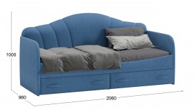 Кровать «Молли» с мягкой обивкой (900) тип 1 (Микровелюр Scandi Indigo 11) в Томмоте - tommot.katalogmebeli.com | фото 6