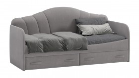 Кровать с мягкой спинкой и ящиками «Сабрина» 900 Светло-серый в Томмоте - tommot.katalogmebeli.com | фото