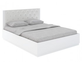 Кровать с ПМ М25 Спальня Тиффани (белый текстурный) в Томмоте - tommot.katalogmebeli.com | фото
