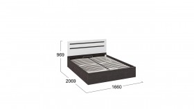Кровать с подъемным механизмом «Фьюжн» Белый глянец/Венге Линум в Томмоте - tommot.katalogmebeli.com | фото 3