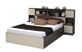 Кровать с прикроватным блоком КР 552 Спальня Basya (венге/белфорт) в Томмоте - tommot.katalogmebeli.com | фото