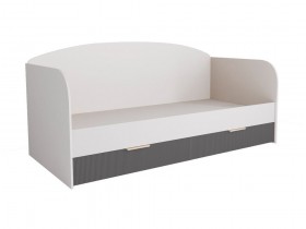Кровать с ящиками ДКД 2000.1 Лавис (Белый софт/Графит софт/корпус Белый) в Томмоте - tommot.katalogmebeli.com | фото