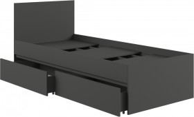 Кровать с ящиками К0.9М Мадера Графит в Томмоте - tommot.katalogmebeli.com | фото 3