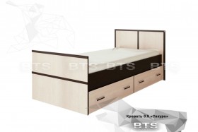 Кровать Сакура с настилом и ящиками 0,9 (Венге/Лоредо) в Томмоте - tommot.katalogmebeli.com | фото