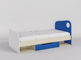 Кровать Скай 1950х950 (Синий/Белый/корпус Клен) в Томмоте - tommot.katalogmebeli.com | фото