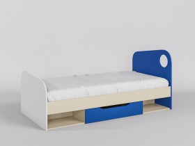 Кровать Скай Люкс 1950х950 (Синий/Белый/корпус Клен) в Томмоте - tommot.katalogmebeli.com | фото 1