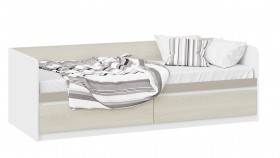 Кровать «Сканди» с 2 ящиками Дуб Гарден/Белый/Глиняный серый в Томмоте - tommot.katalogmebeli.com | фото