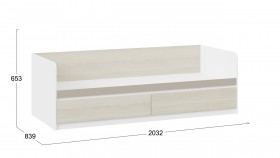 Кровать «Сканди» с 2 ящиками Дуб Гарден/Белый/Глиняный серый в Томмоте - tommot.katalogmebeli.com | фото 3