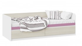 Кровать «Сканди» с 2 ящиками Дуб Гарден/Белый/Лиловый в Томмоте - tommot.katalogmebeli.com | фото