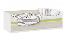 Кровать «Сканди» с 2 ящиками Дуб Гарден/Белый/Зеленый в Томмоте - tommot.katalogmebeli.com | фото 1