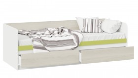 Кровать «Сканди» с 2 ящиками Дуб Гарден/Белый/Зеленый в Томмоте - tommot.katalogmebeli.com | фото 2