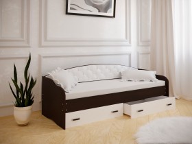 Кровать Софа-8 с мягкой спинкой (900х2000) Венге/ Белый в Томмоте - tommot.katalogmebeli.com | фото
