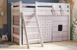 Кровать Соня вариант 6 полувысокая с наклонной лестницей Белый полупрозрачный в Томмоте - tommot.katalogmebeli.com | фото 1