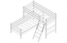 Кровать Соня вариант 8 угловая с наклонной лестницей Белый полупрозрачный в Томмоте - tommot.katalogmebeli.com | фото 4