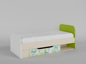 Кровать Твит 1650х750 (Белый/Зеленый/корпус Клен) в Томмоте - tommot.katalogmebeli.com | фото